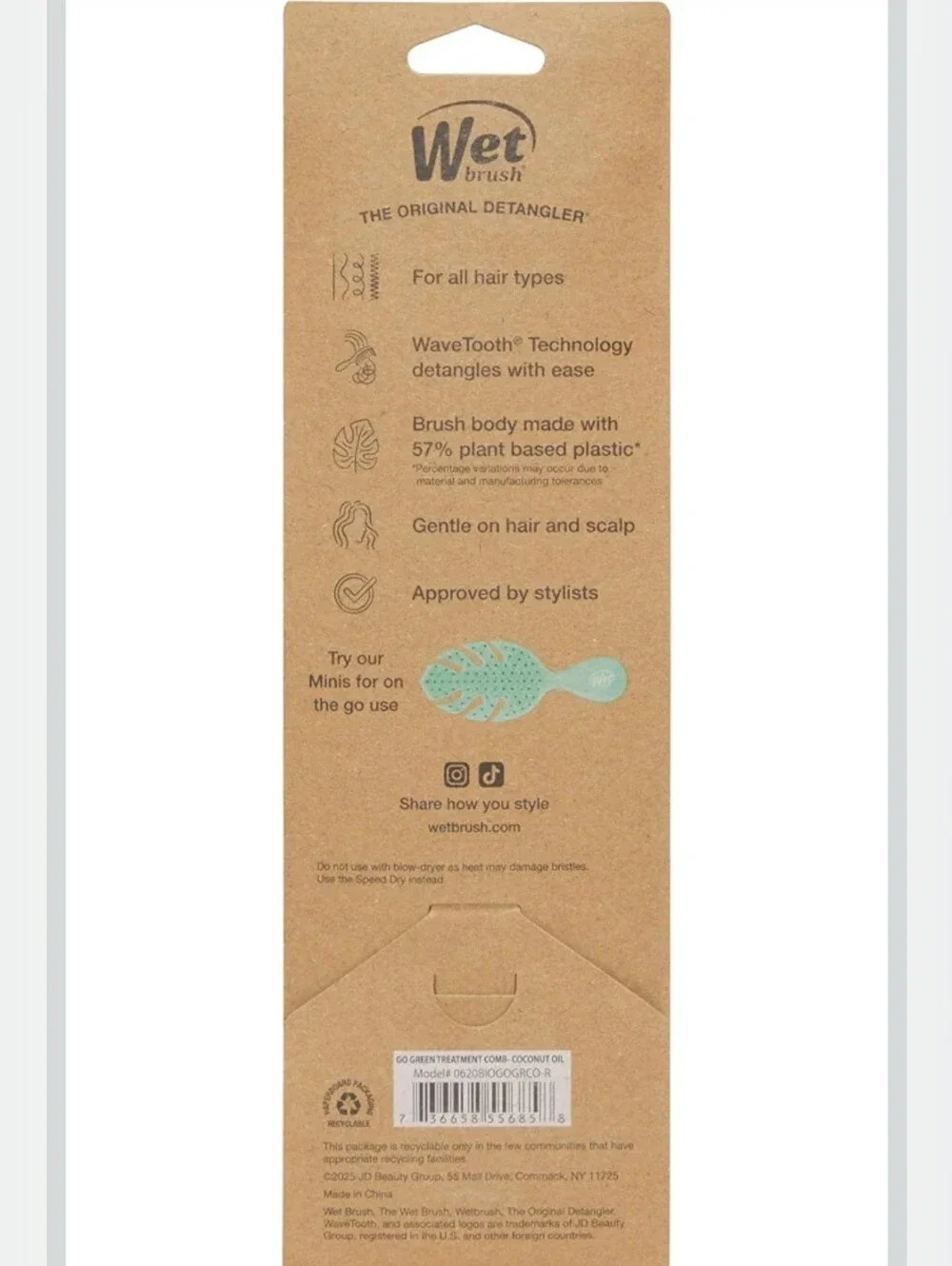 Wet Brush Go Green Coconut Oil Infused Treatment Comb